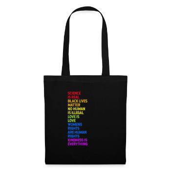 lgbtq, lgbt, gay pride, schwul, regenbogen, pride - Stoffbeutel - Schwarz - Vorne
