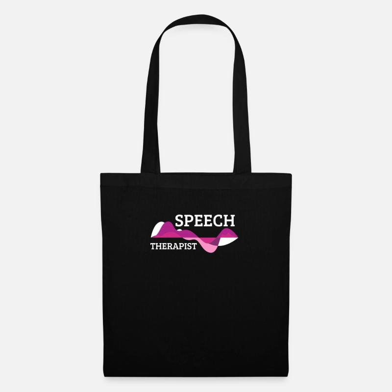 Logopäde Sprache hören Therapie Medizin Geschenk - Stoffbeutel - Schwarz