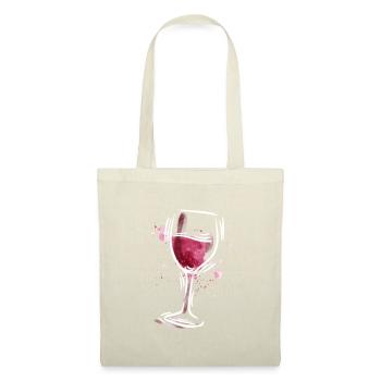 Rotwein Weinglas Weinliebhaber - Stoffbeutel - Natur - Vorne