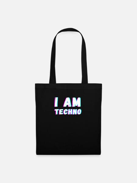 Techno Rave Trance Bass House music Geschenk - Stoffbeutel - Schwarz