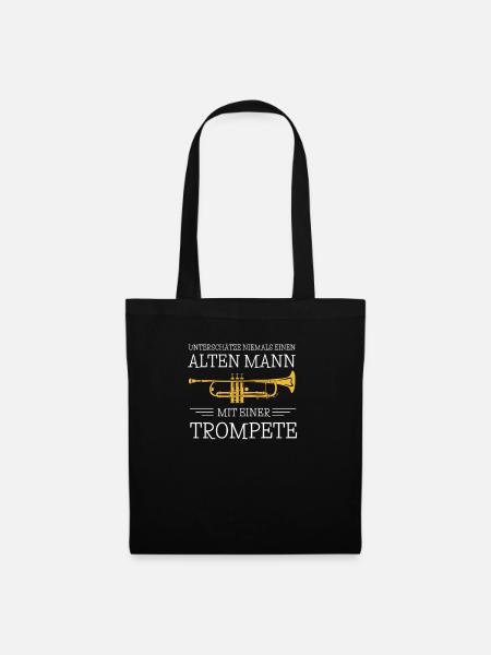 Trompete instrument Blasmusik konzert geschenk - Stoffbeutel - Schwarz