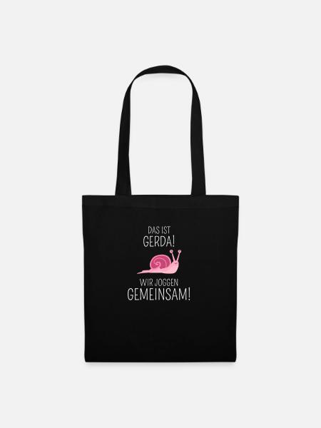Schnecke Schneckentempo langsam joggen geschenk - Stoffbeutel - Schwarz