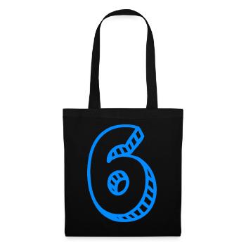 6ème cadeau d'anniversaire pour les garçons, 6 ans, numéro 6 - Sac en tissu - noir - Devant
