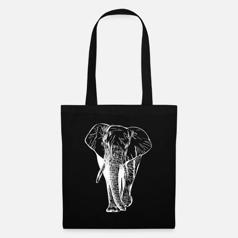 Elefant Wild Life Natur - Stoffbeutel - Schwarz