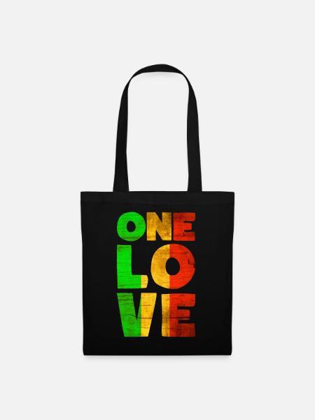 Rastafari ONE LOVE Reggae Style - Stoffbeutel - Schwarz