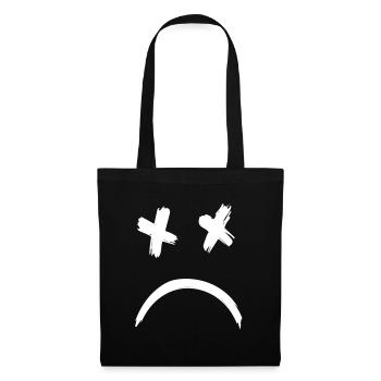 Sad Dead Smile Face - Sac en tissu - noir - Devant