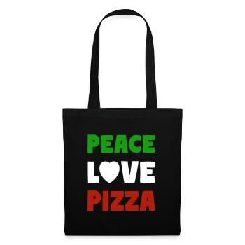 PEACE LOVE PIZZA - Stoffbeutel - Schwarz - Vorne
