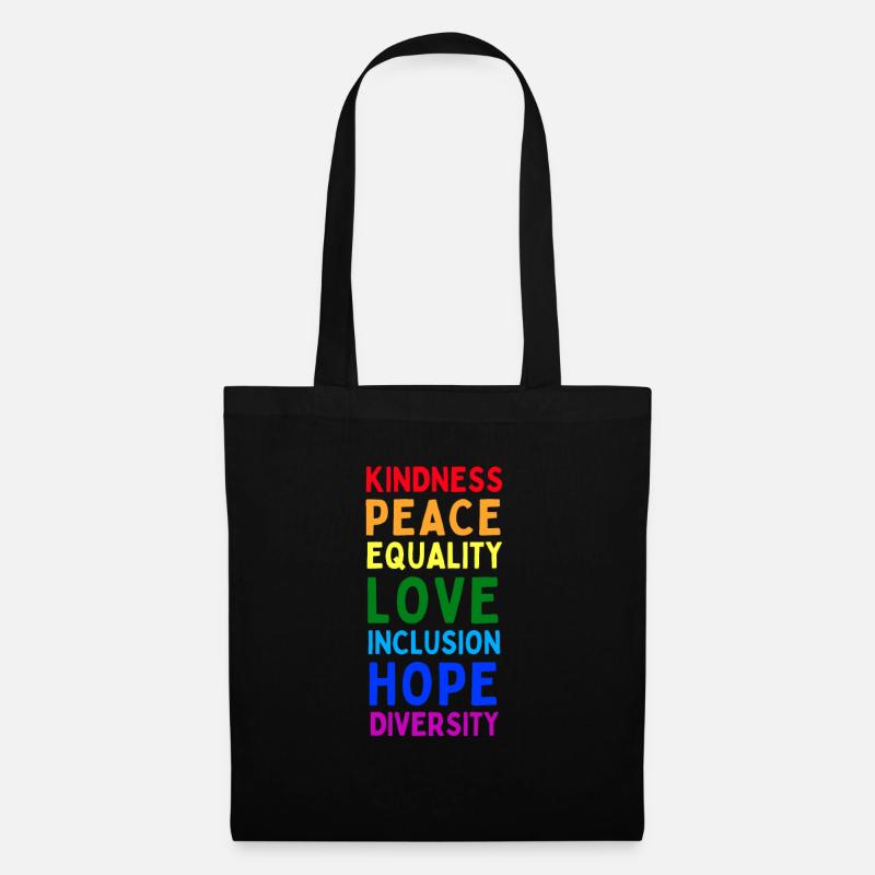 lgbtq, lgbt, gay pride, schwul, regenbogen, pride - Stoffbeutel - Schwarz