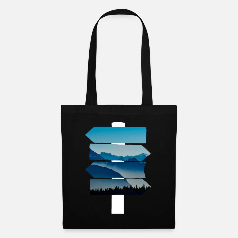 Montagnes Nature Guide de randonnée - Sac en tissu - noir
