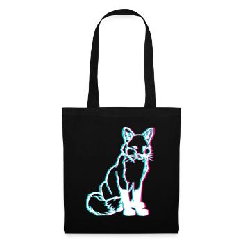 Fuchs 3D Wald Tiere - Sac en tissu - noir - Devant