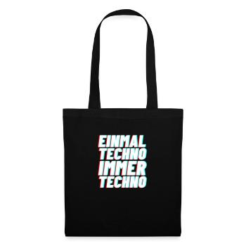 Techno electro Musik club rave geschen - Stoffbeutel - Schwarz - Vorne