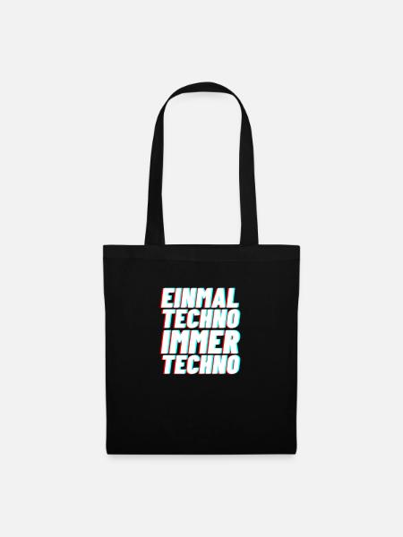 Techno electro Musik club rave geschen - Stoffbeutel - Schwarz