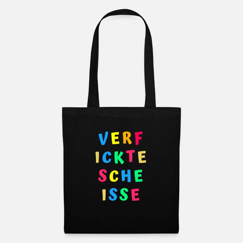 Beleidigung scheiße vulgär gemein lustig humor - Stoffbeutel - Schwarz
