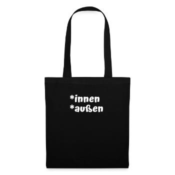 Genderstern Feminismus LGBT maskulinum sprache - Stoffbeutel - Schwarz - Vorne