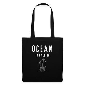 mer soleil surfboard surfing surfing cadeau - Sac en tissu - noir - Devant