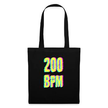 techno rave bpm dj festival electro hardstyle - Stoffbeutel - Schwarz - Vorne