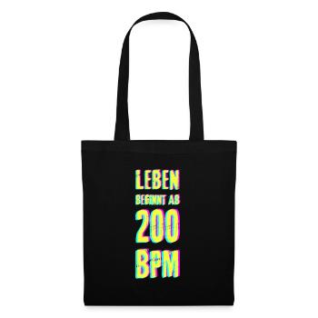 Techno rave bass DJ trance house geschenk musik - Stoffbeutel - Schwarz - Vorne