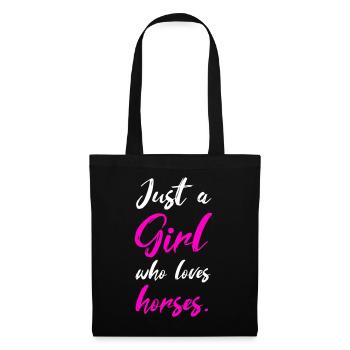 Juste A Girl Who Loves Horses Équitation Amour - Sac en tissu - noir - Devant