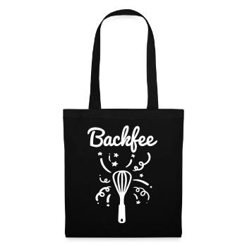 Backfee Backen Bäckerin - Stoffbeutel - Schwarz - Vorne