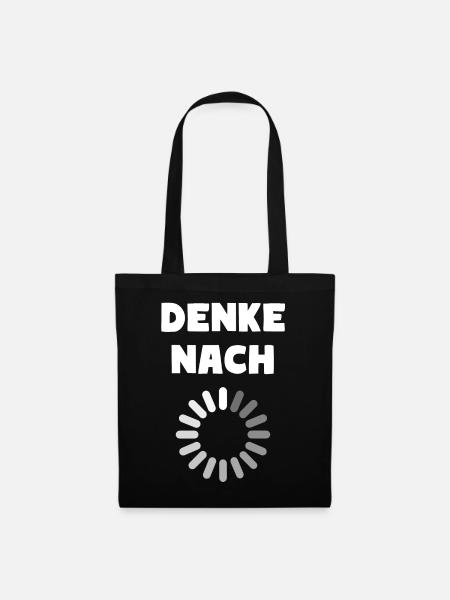 DENKE NACH - Stoffbeutel - Schwarz