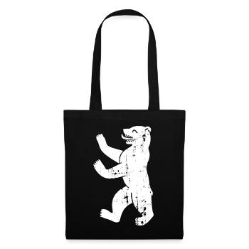 Berliner Bär Berlin Vintage Wappen - Stoffbeutel - Schwarz - Vorne