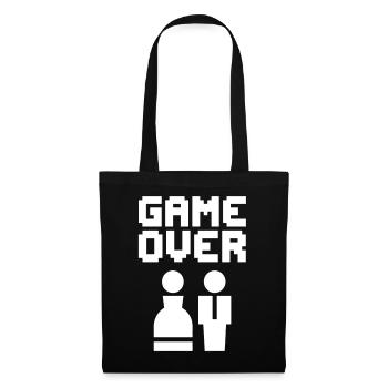 Game Over Junggesellenabschied Gamer Humor - Stoffbeutel - Schwarz - Vorne