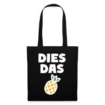 Dies Das Ananas - Stoffbeutel - Schwarz - Vorne