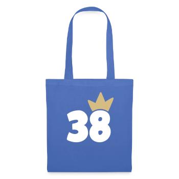 38 Numéro de couronne 38 - Sac en tissu - bleu pâle - Devant
