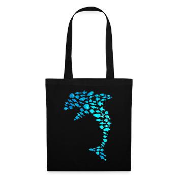 Dolphin School of Fish Sea Ocean Fish - Tote Bag - black - Front