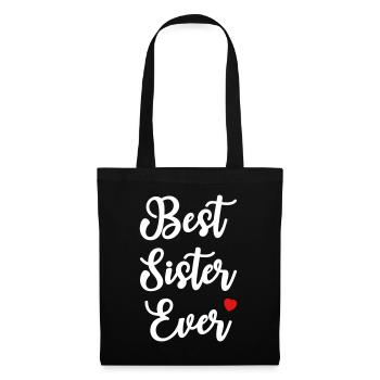 Meilleure sœur de tous les temps Cœur Chère sœur - Sac en tissu - noir - Devant