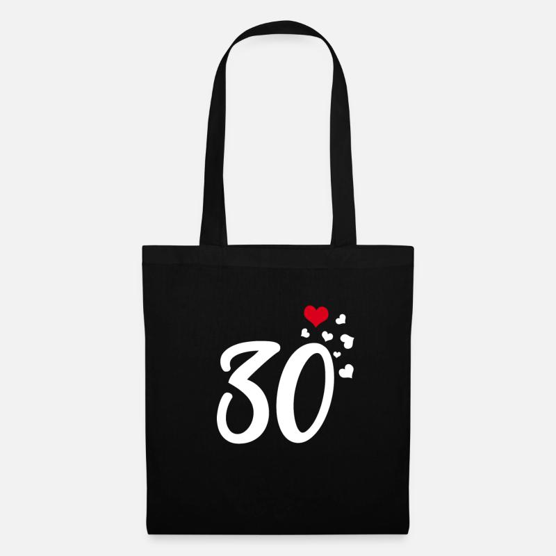 30 cœurs 30e anniversaire - Sac en tissu - noir