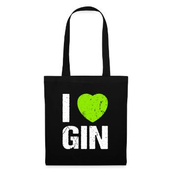 J’adore Gin Heart Gin Lovers - Sac en tissu - noir - Devant