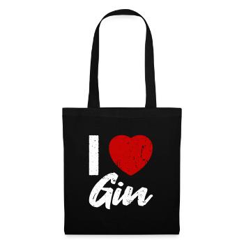 J’adore le Gin - Sac en tissu - noir - Devant