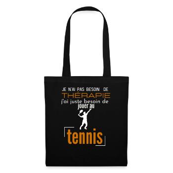 Pas de thérapie, juste du tennis - Sac en tissu - noir - Devant