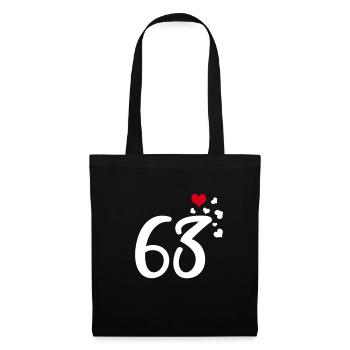 63. Geburtstag Jubiläum Herzen 63 - Stoffbeutel - Schwarz - Vorne