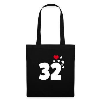 32 hearts 32nd birthday - Tote Bag - black - Front