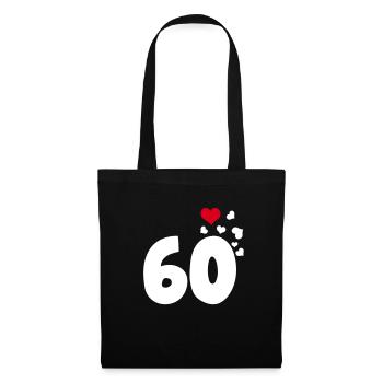 60 cœurs 60e anniversaire - Sac en tissu - noir - Devant
