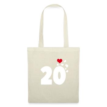 20 cœurs 20e anniversaire - Sac en tissu - nature - Devant