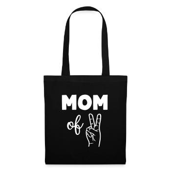 Maman de deux enfants - Sac en tissu - noir - Devant