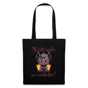 Not tired, just nocturnal! Children & Adults. - Tote Bag - black - Front