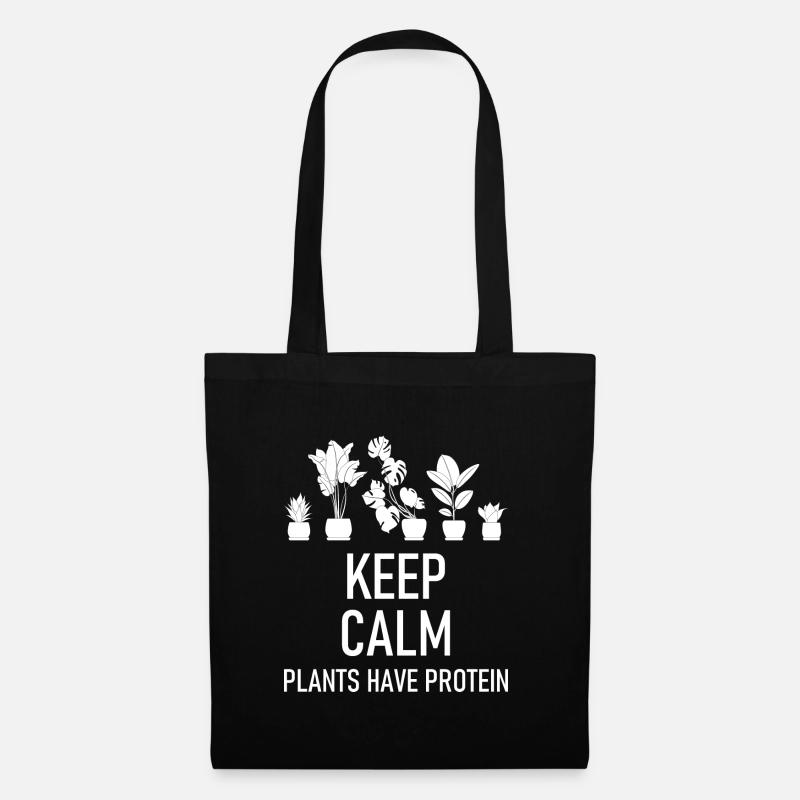 Keep calm plants have protein graphic - Tote Bag - black