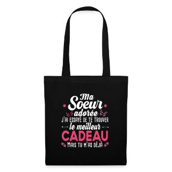 Soeur Grande Sœur Petite Cadeau Girly - Sac en tissu - noir - Devant