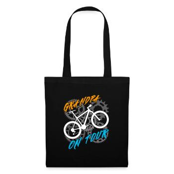 Opa auf Radtour Großvater fährt Fahrrad - Stoffbeutel - Schwarz - Vorne