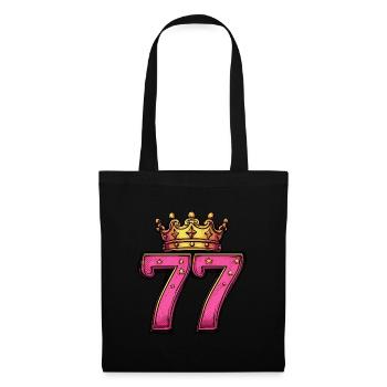 77 Nombre Couronne - Sac en tissu - noir - Devant