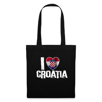 Croatia flag national flag heart gift idea - Tote Bag - black - Front