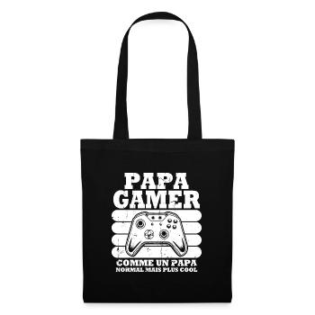 Papa gamer comme un papa normal - Sac en tissu - noir - Devant