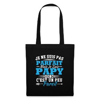 Je ne suis pas parfait mais je suis un papy - Sac en tissu - noir - Devant