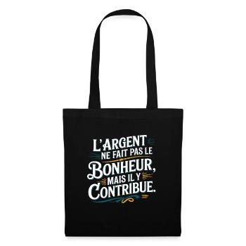 L'argent ne fait pas le bonheur - Sac en tissu - noir - Devant