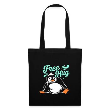 Umarmung Pinguin - Stoffbeutel - Schwarz - Vorne