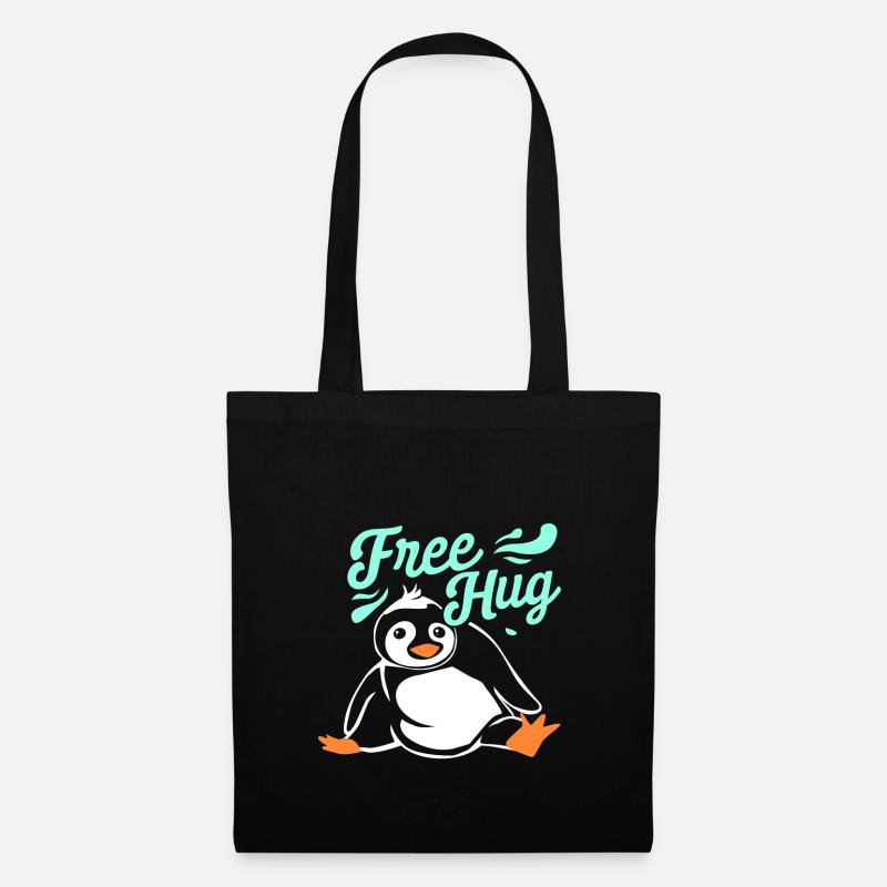 Hug Penguin - Tote Bag - black